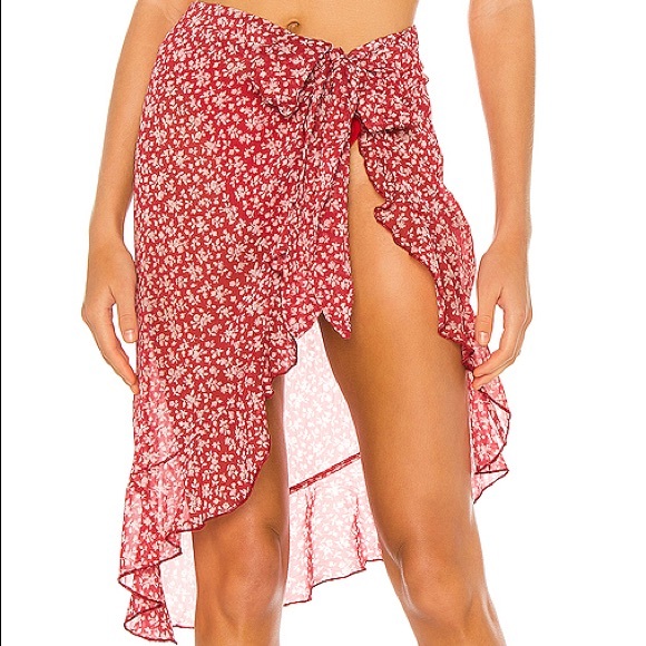 COPY - NWT NEW Solare Sheer Floral Tie Skirt - Picture 1 of 5